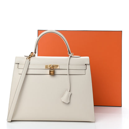 Hermes Epsom Kelly Sellier 35 Craie 10 of 10