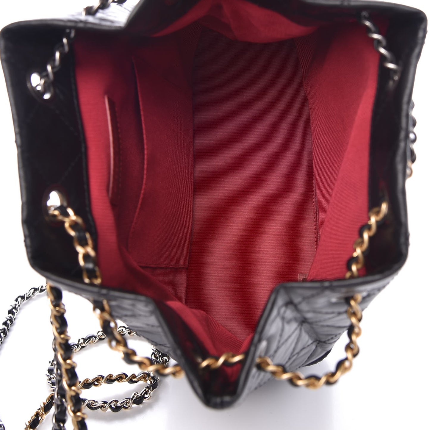 Aged Calfskin Quilted Small Gabrielle Backpack Black