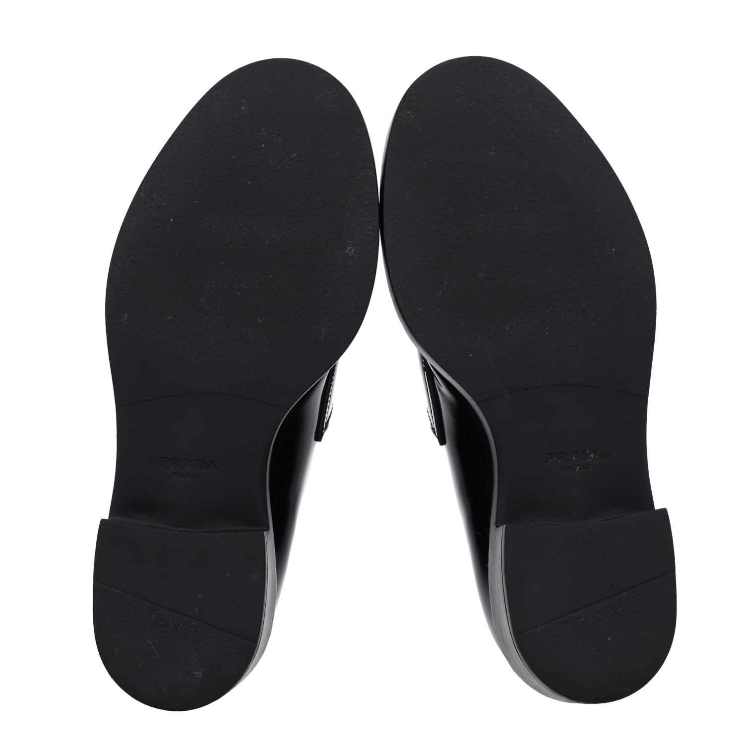 Prada Spazzolato Metal Triangle Logo 50mm Loafers 36 Black 7 of 11