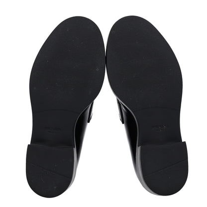 Prada Spazzolato Metal Triangle Logo 50mm Loafers 36 Black 7 of 11