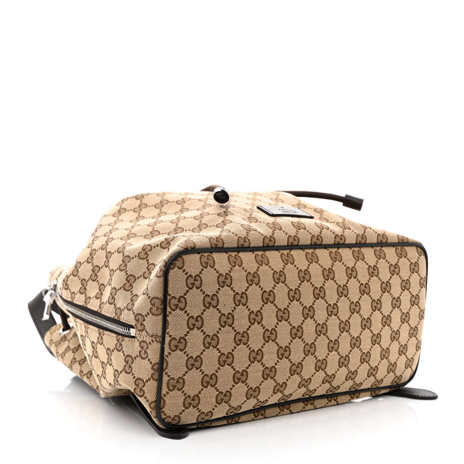 Gucci Monogram Dollar Calfskin O Drawstring Backpack Beige Ebony Testa di Moro Dark Chocolate 4 of 10