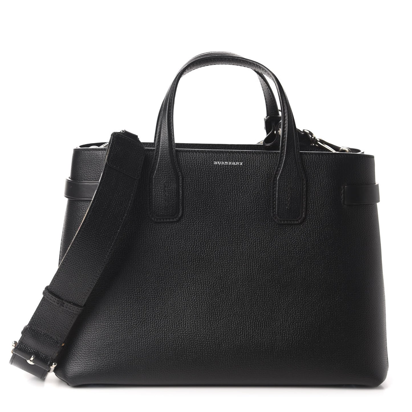 Derby Calfskin House Check Medium Banner Tote Black