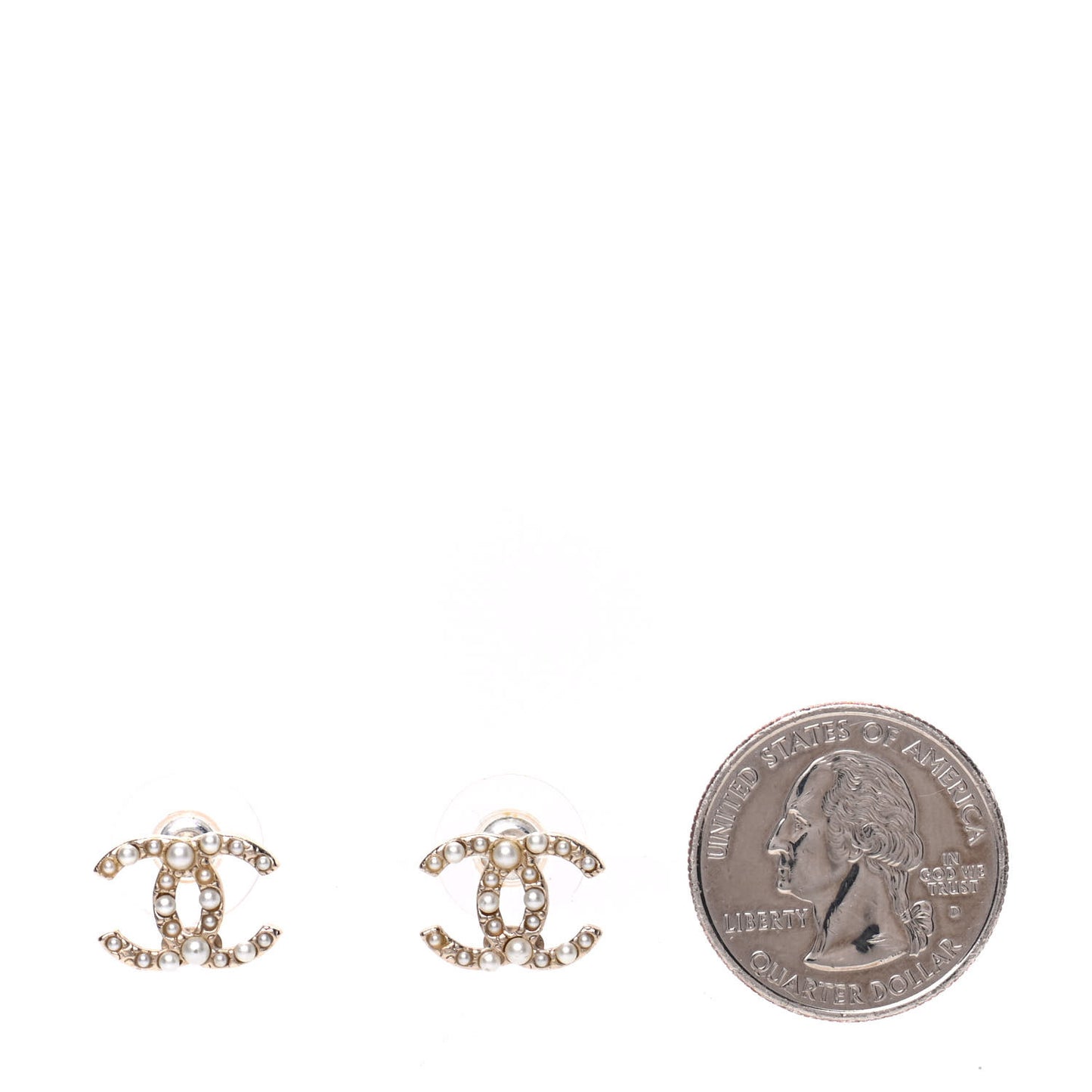 Pearl CC Earrings Light Gold