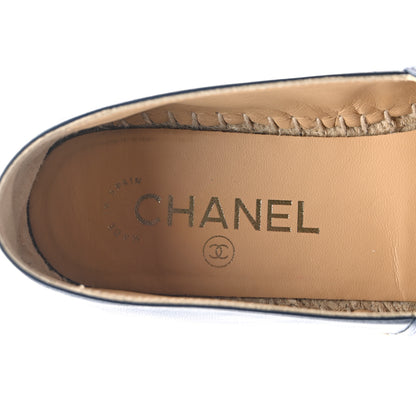 Chanel Lambskin CC Espadrilles 38 Navy Black 8 of 10