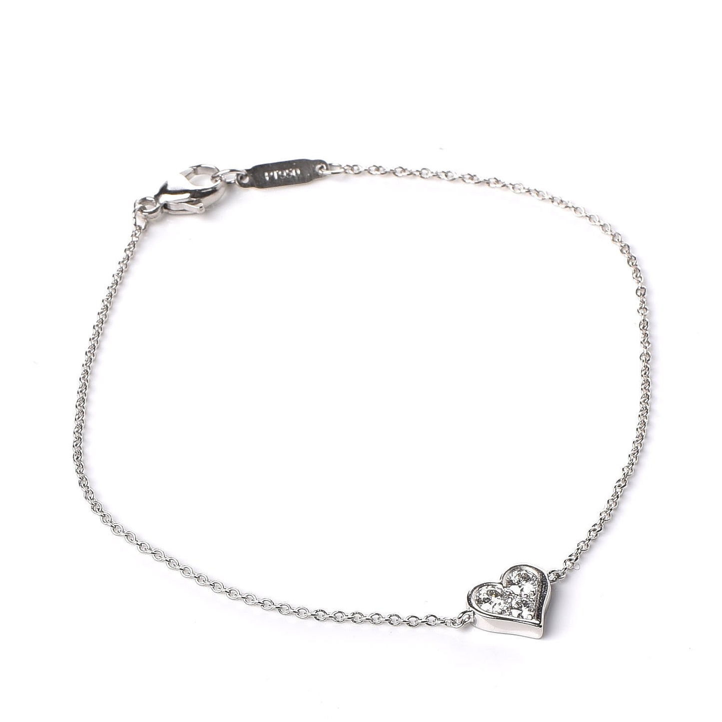 Platinum Diamond Hearts Bracelet
