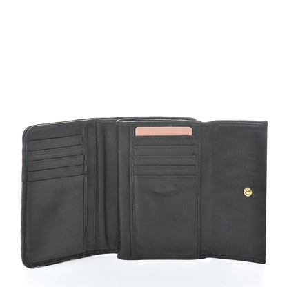 Miu Miu Nappa Matelasse Tri-Fold Flap Wallet Black 5 of 11