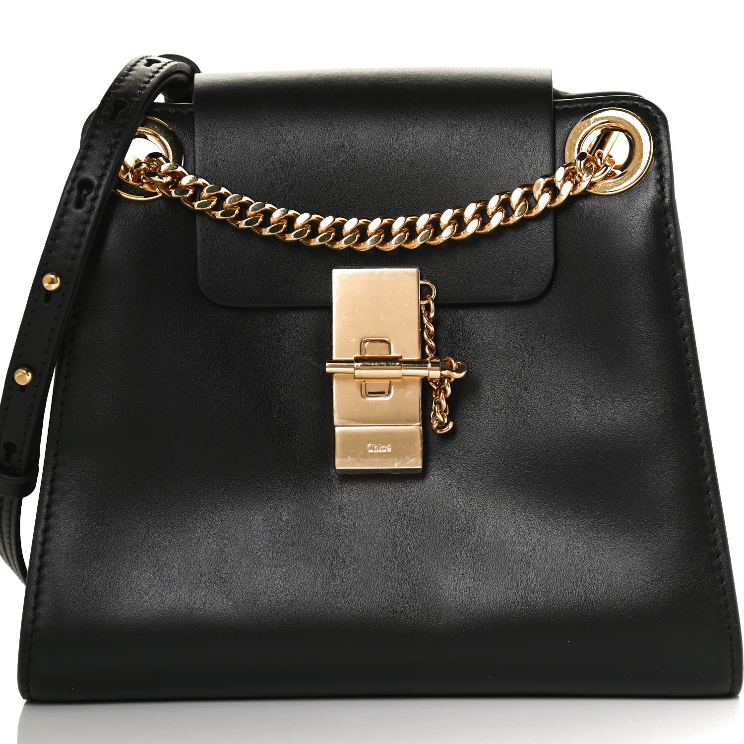 Chloe Shiny Calfskin Mini Annie Shoulder Bag Black 14 of 14