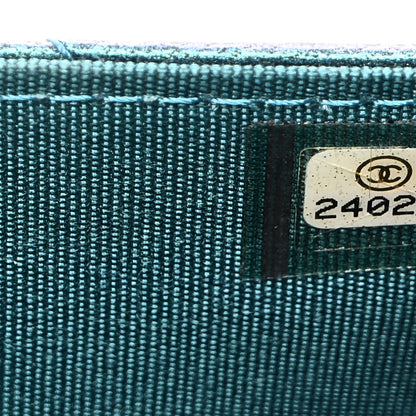 Chanel Metallic Lambskin Wallet On Chain WOC Turquoise 8 of 13