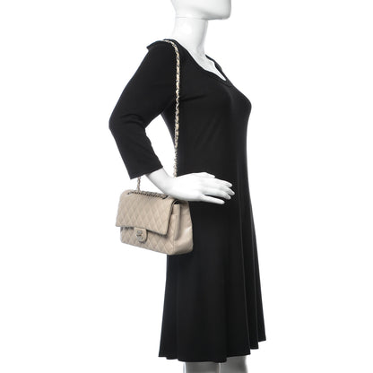 Chanel Caviar Quilted Medium Double Flap Light Grey 2 of 12