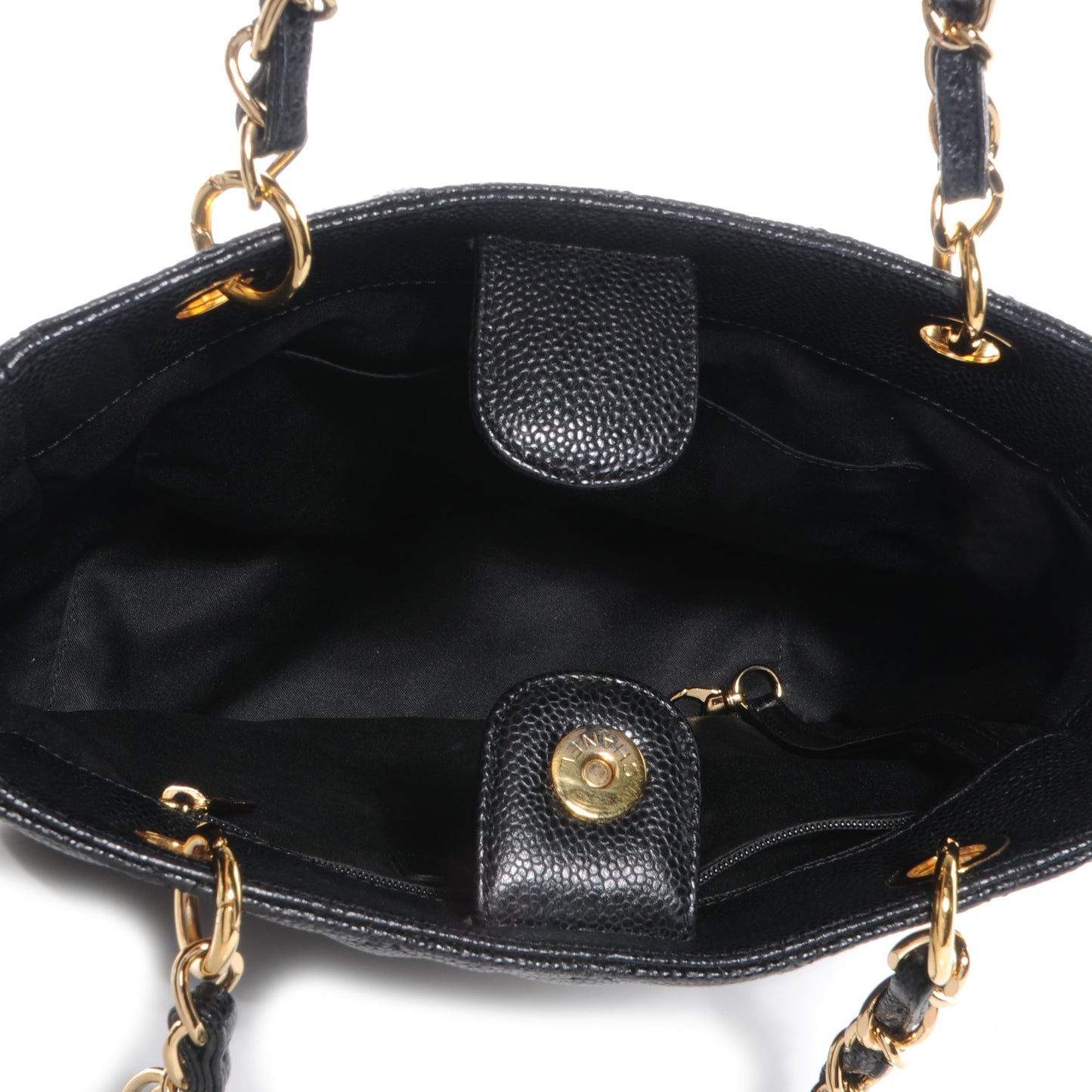 Caviar Petit Shopping Tote PST Black