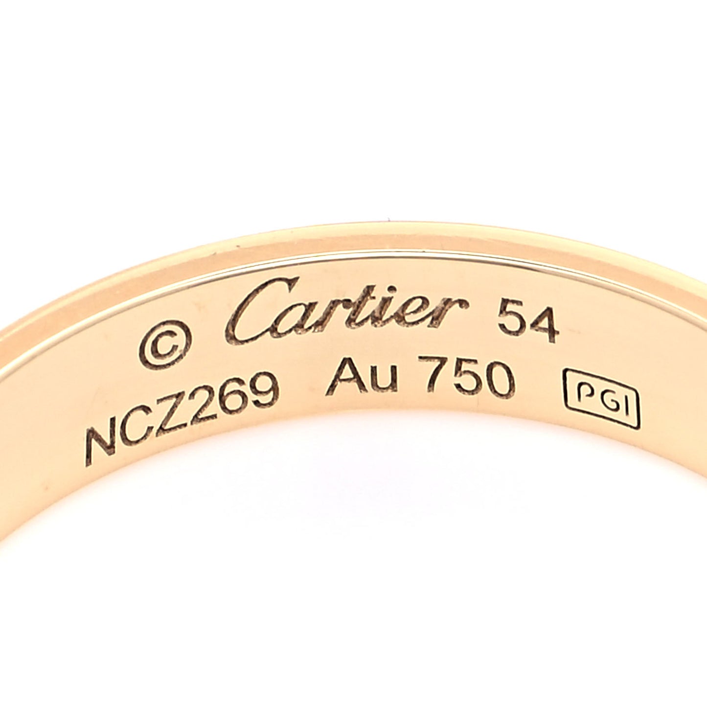 18K Yellow Gold 3.5mm LOVE Wedding Band Ring 54 6.75