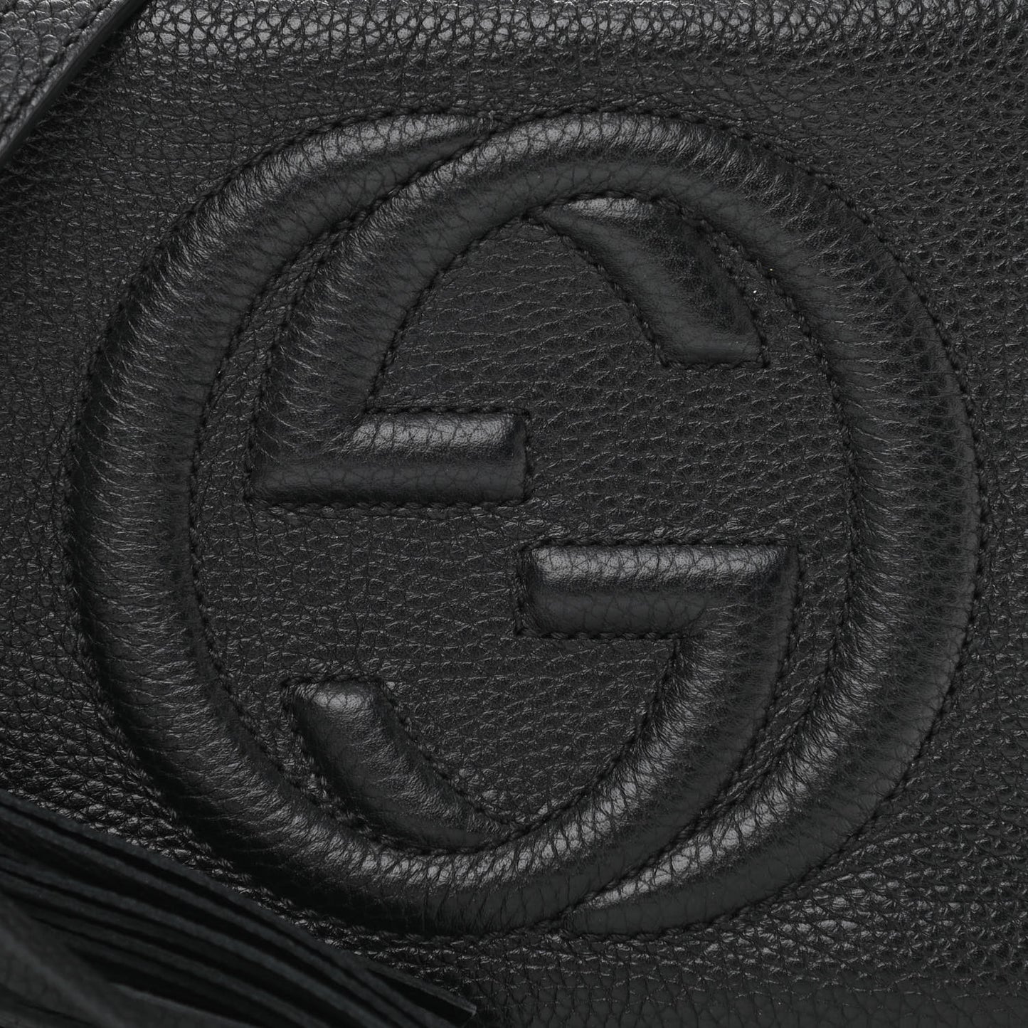 Pebbled Calfskin Small Soho Disco Bag Black