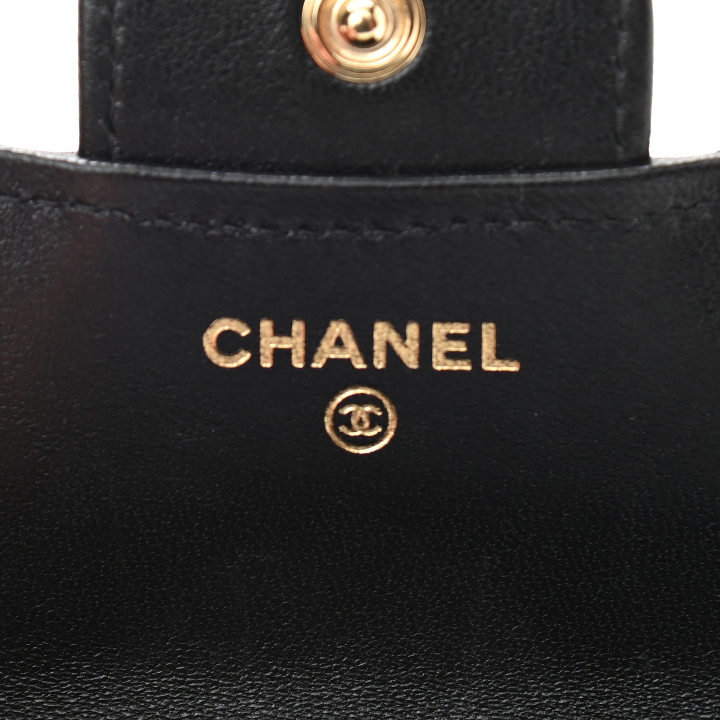 Lambskin Quilted Top Handle Flap Coin Purse With Chain Black