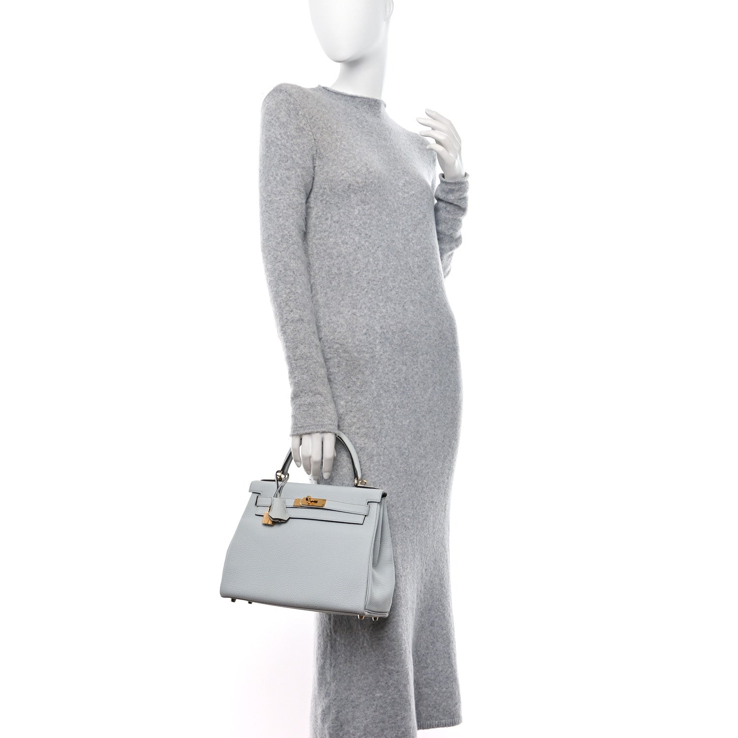 Hermes Taurillon Clemence Kelly Retourne 28 Bleu Pale 2 of 11