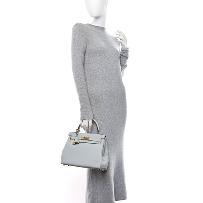 Hermes Taurillon Clemence Kelly Retourne 28 Bleu Pale 2 of 11