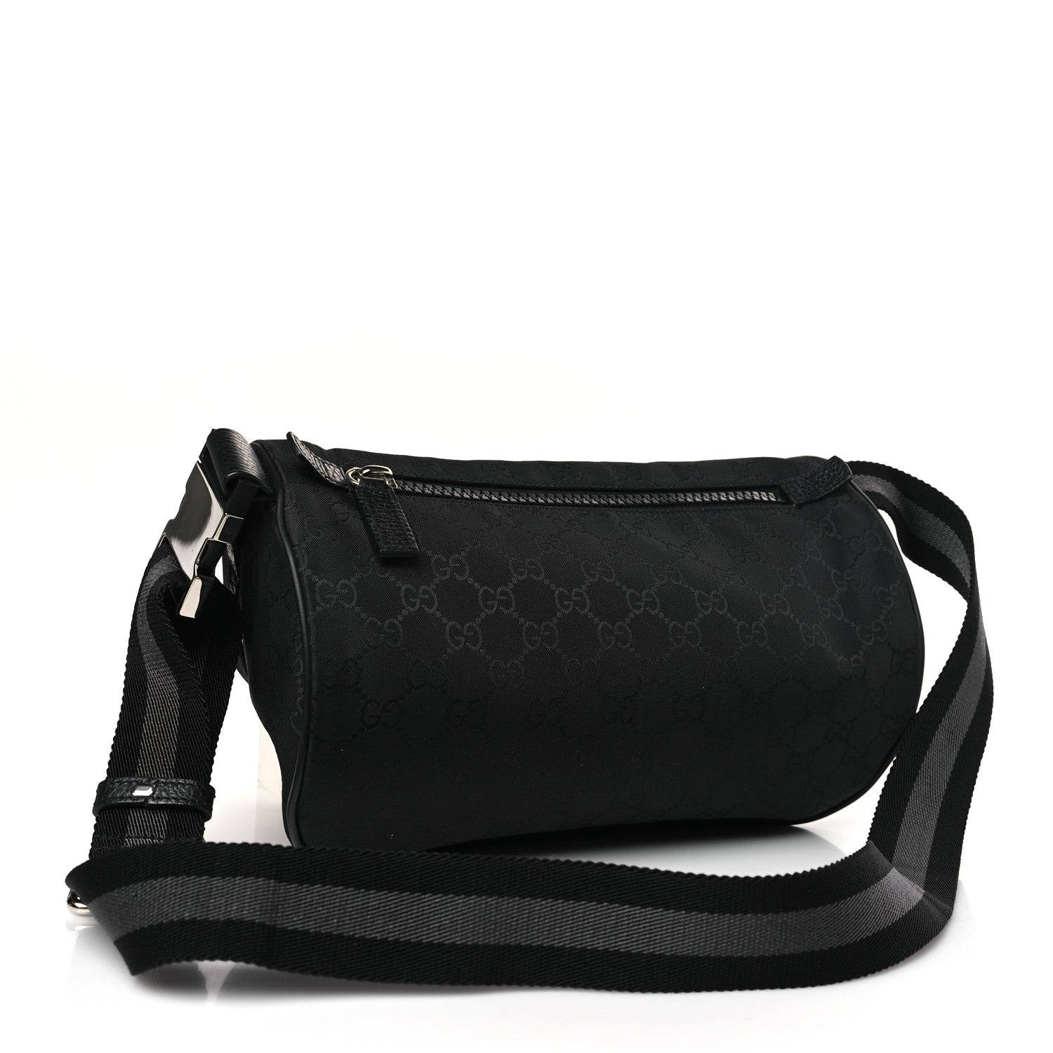 Gucci Nylon Monogram Fanny Pack Belt Bag Black 3 of 9