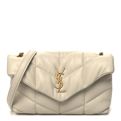 Saint Laurent Lambskin Quilted Small Loulou Puffer Monogram Chain Satchel Crema Soft 1 of 10