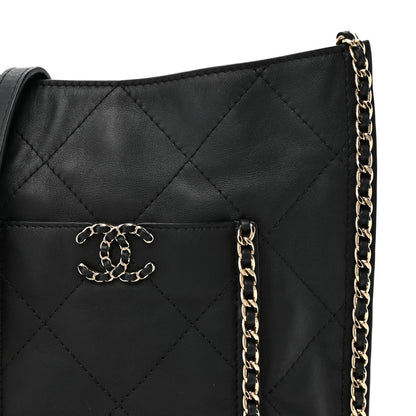 Chanel Calfskin Quilted Fringe Small Shopping Bag Black 8 of 10