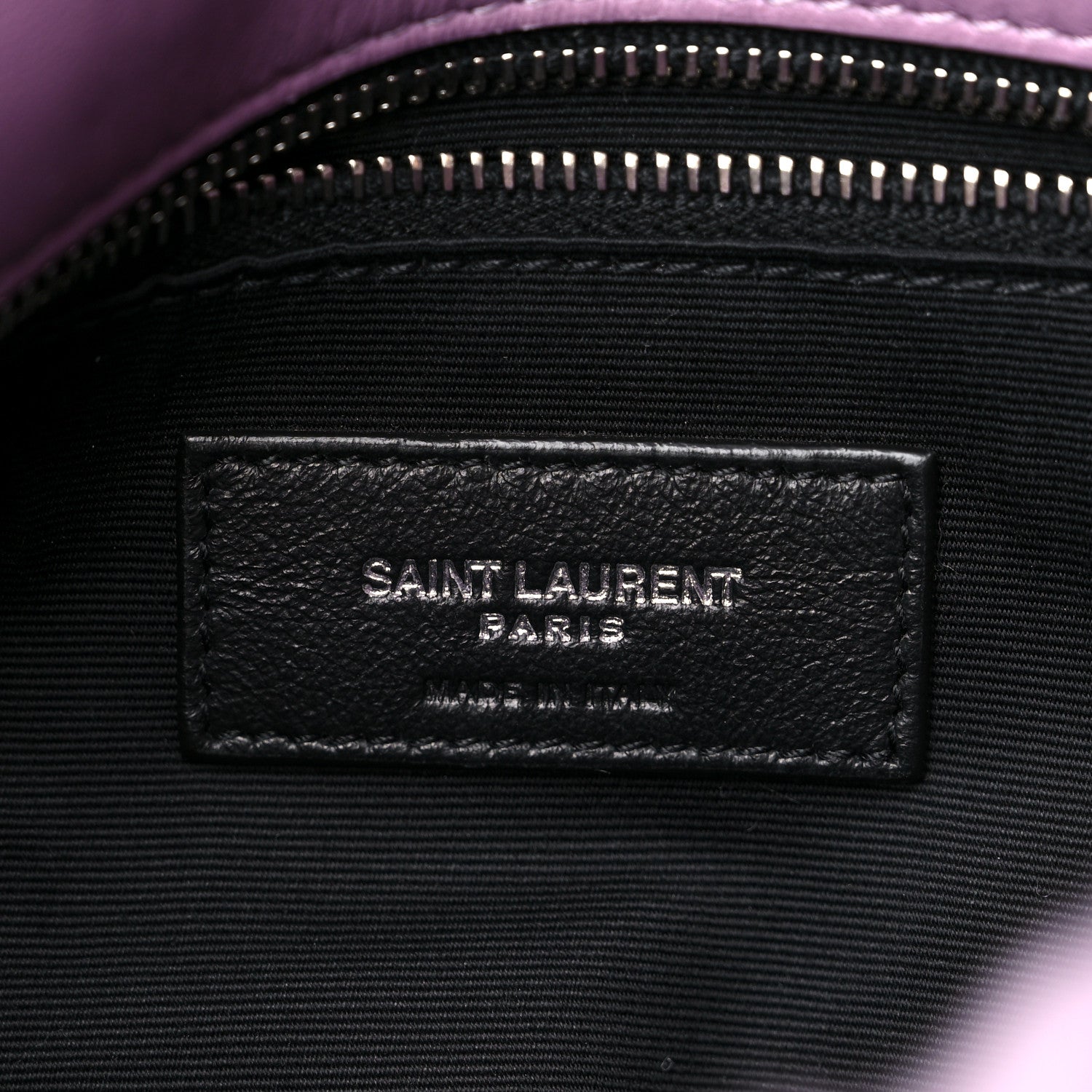 Saint Laurent Merino Shearling Lambskin Quilted Small Loulou Puffer Monogram Chain Satchel Lila 7 of 11