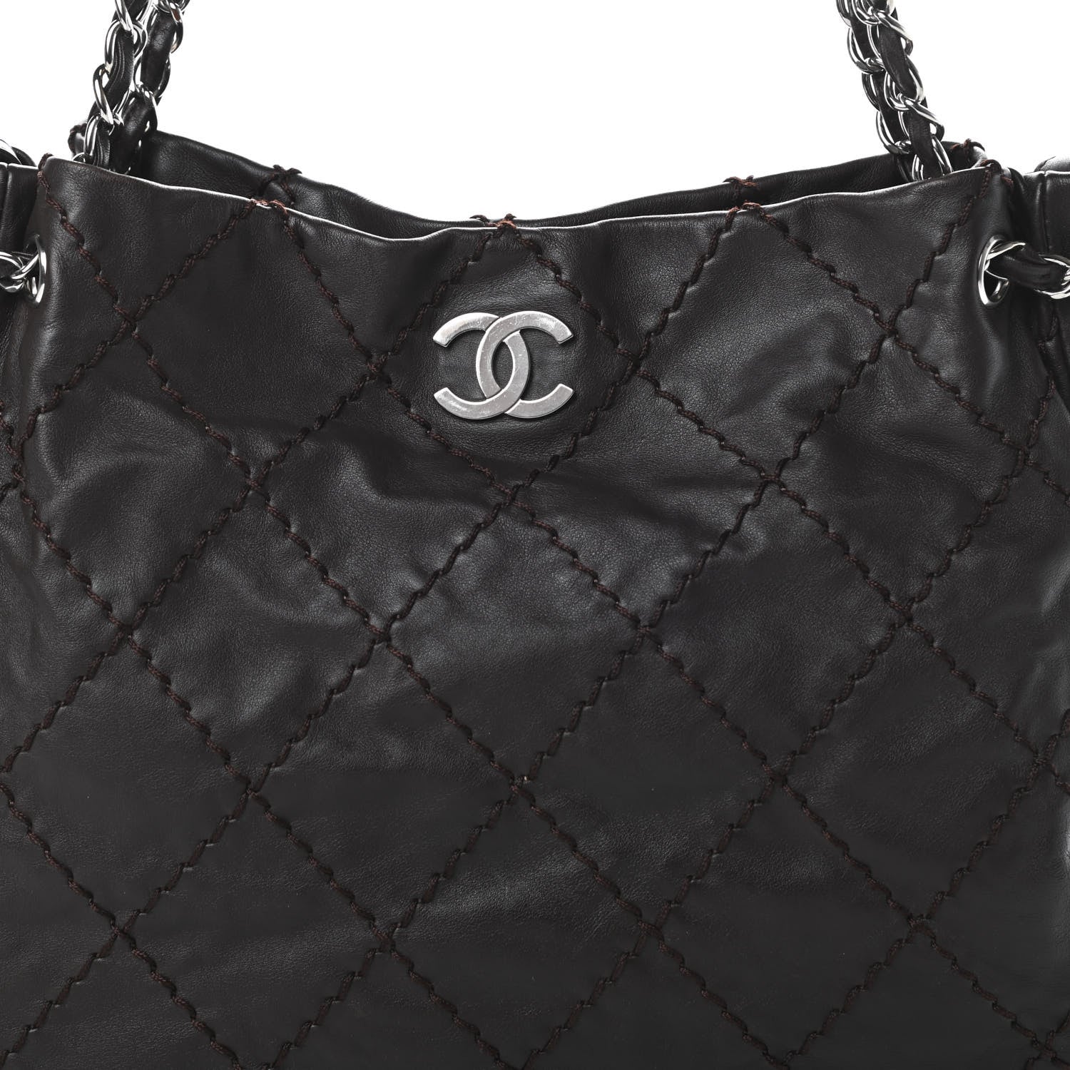 Chanel Calfskin Expandable Tote Dark Brown 8 of 12