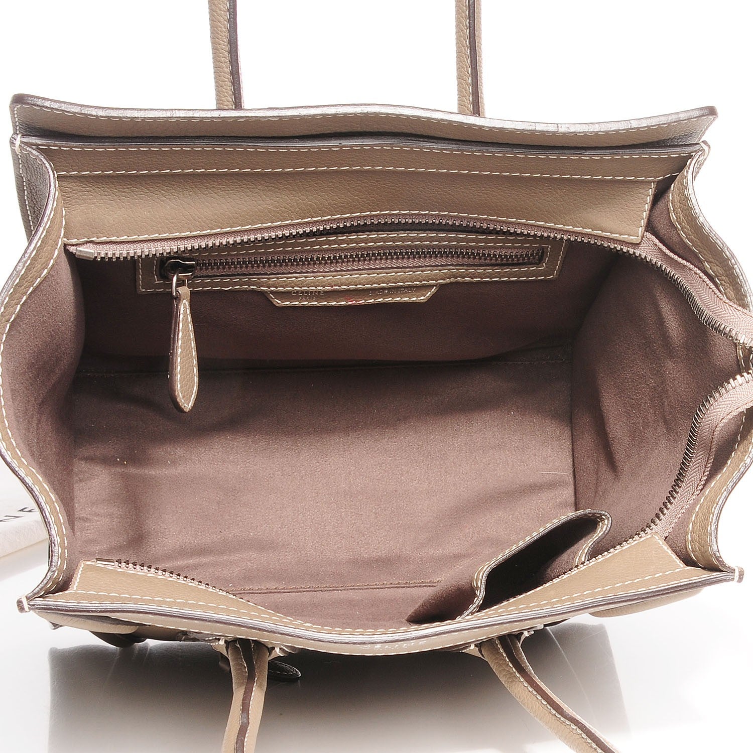 Celine Drummed Calfskin Micro Luggage Souris 7 of 8