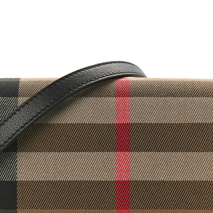 Burberry Grained Calfskin House Check Small Madison Shoulder Bag Black 7 of 9