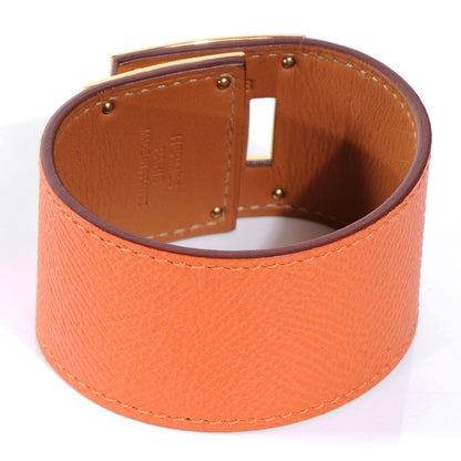 Hermes Veau Epsom Kelly Dog Bracelet Orange 4 of 7