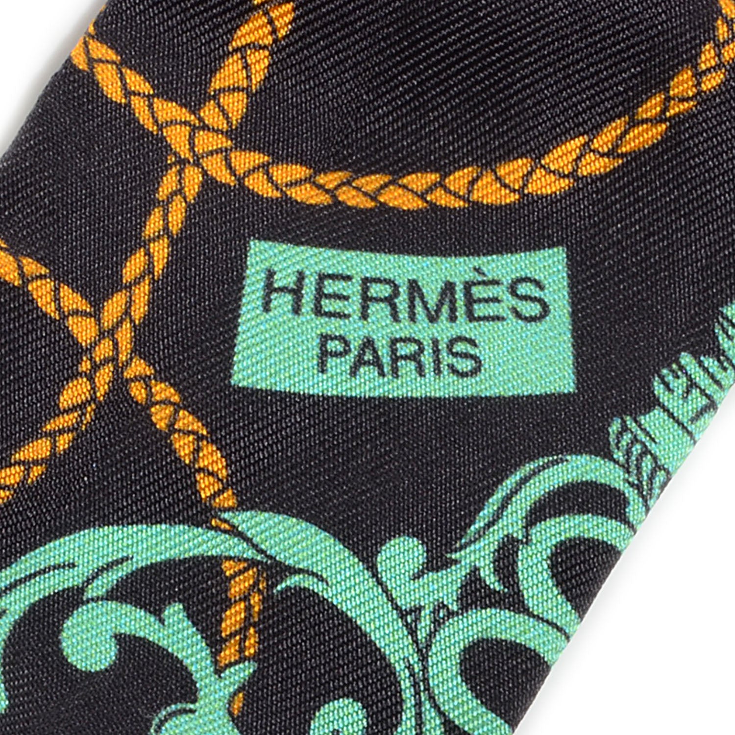Hermes Silk Tours de Cles Twilly Noir Fuchsia Vert 3 of 7