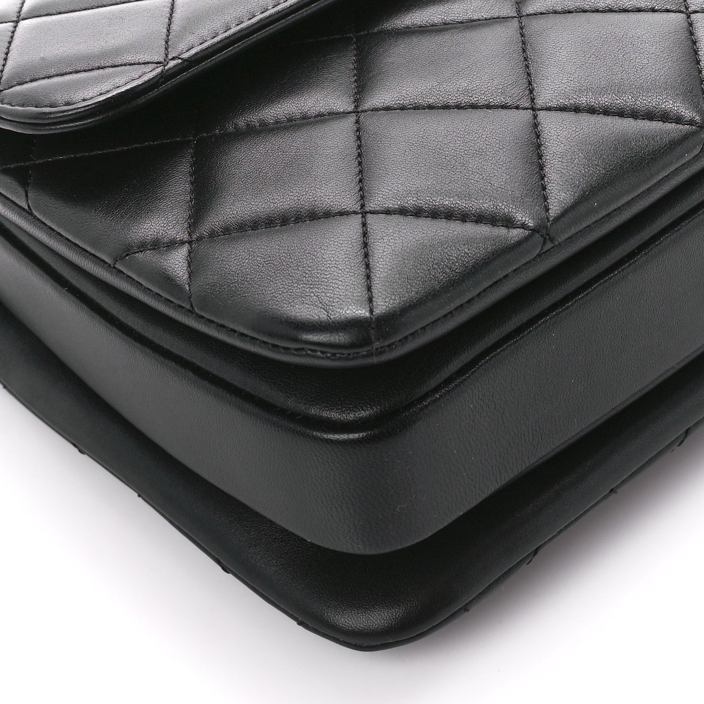 Lambskin Quilted Small Trendy CC Dual Handle Flap Bag Black