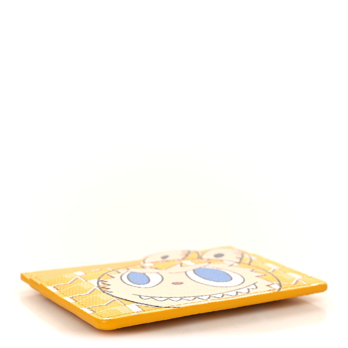 Moynat X KASING LUNG Calfskin Canvas Labubu Cardholder Yellow 4 of 8