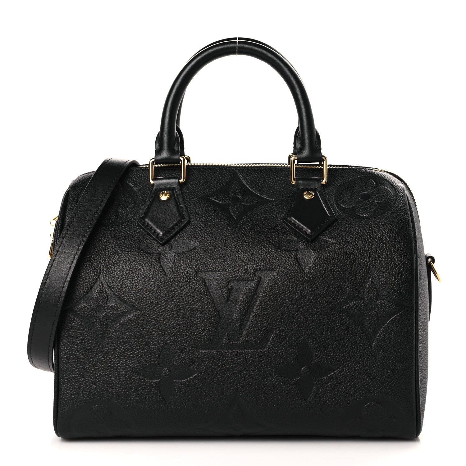 Louis Vuitton Empreinte Monogram Giant Speedy Bandouliere 25 Black 1 of 8
