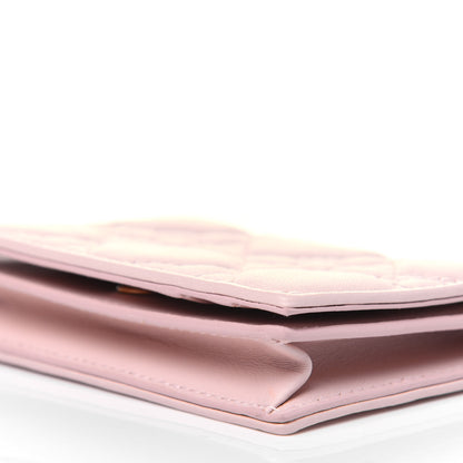 Christian Dior Lambskin Cannage Small Lady Dior Flap Card Holder Light Pink 10 of 13