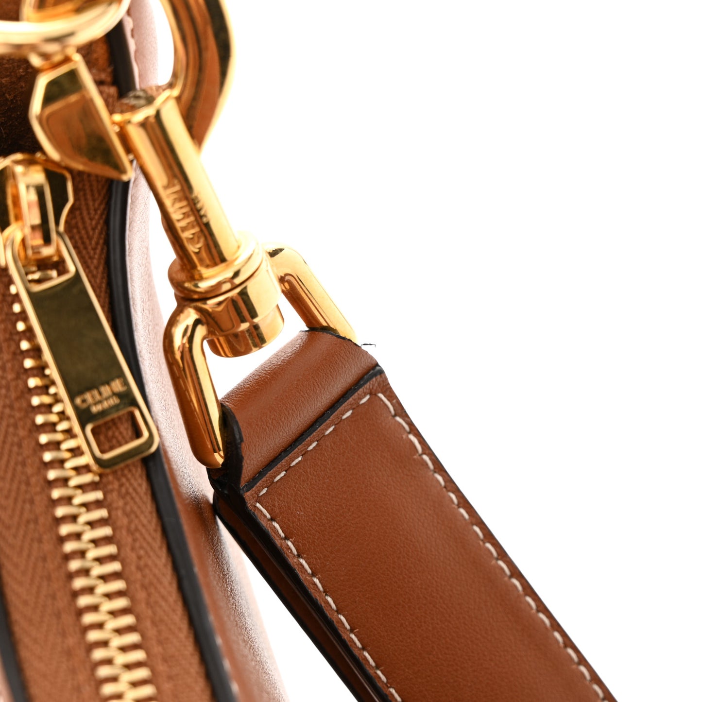 Smooth Calfskin Medium Strap Ava Shoulder Bag Tan