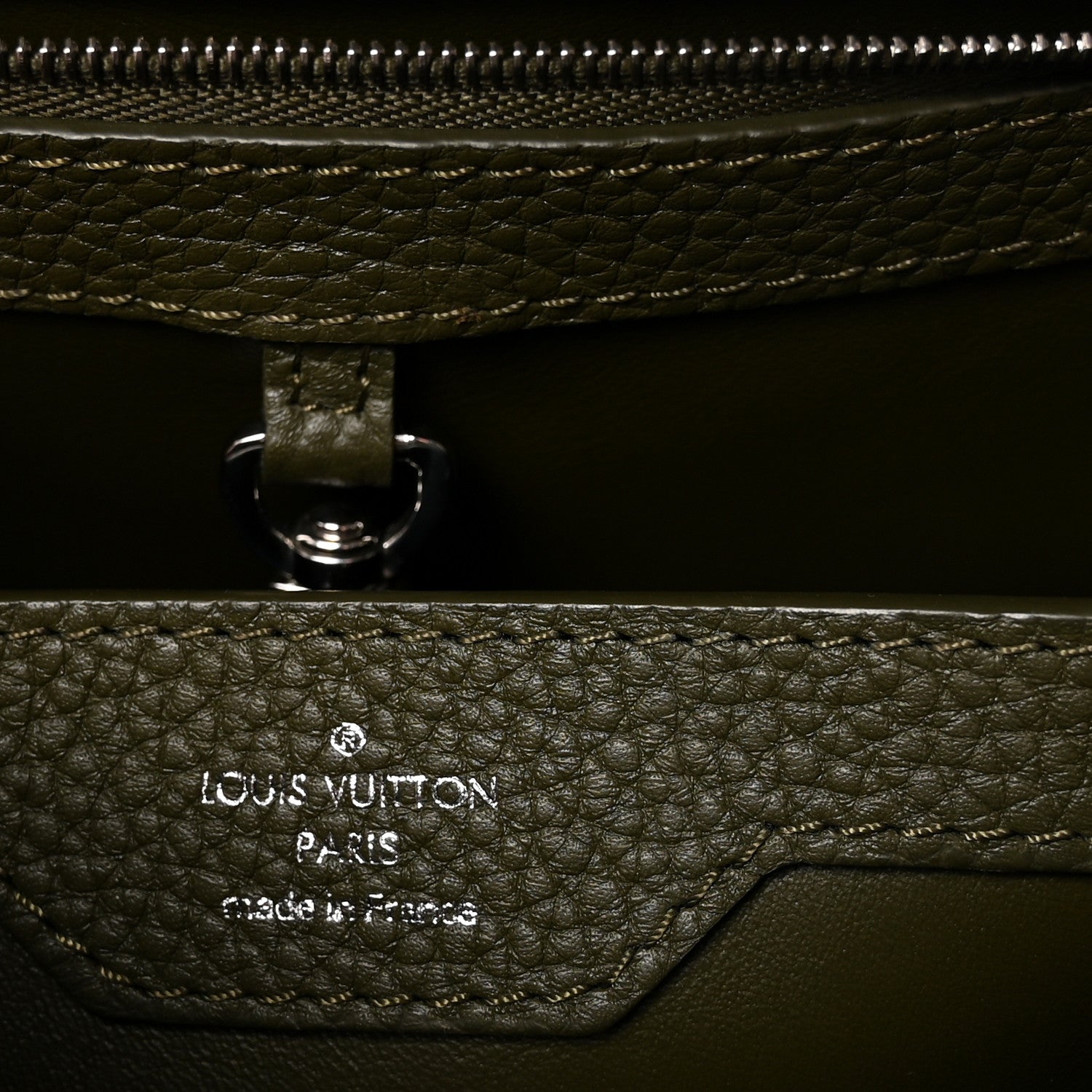 Louis Vuitton Taurillon Capucines BB Khaki 6 of 9