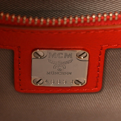 MCM Calfskin Ottomar Monogram Essential Bucket Hot Coral 6 of 9