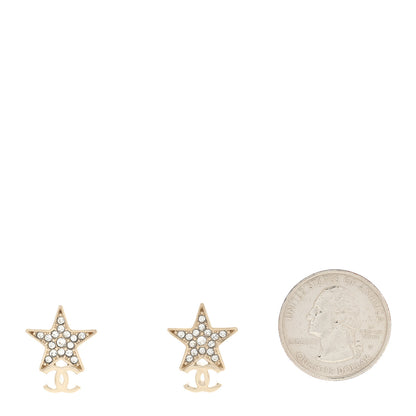 Chanel Crystal Star CC Earrings Gold 2 of 5