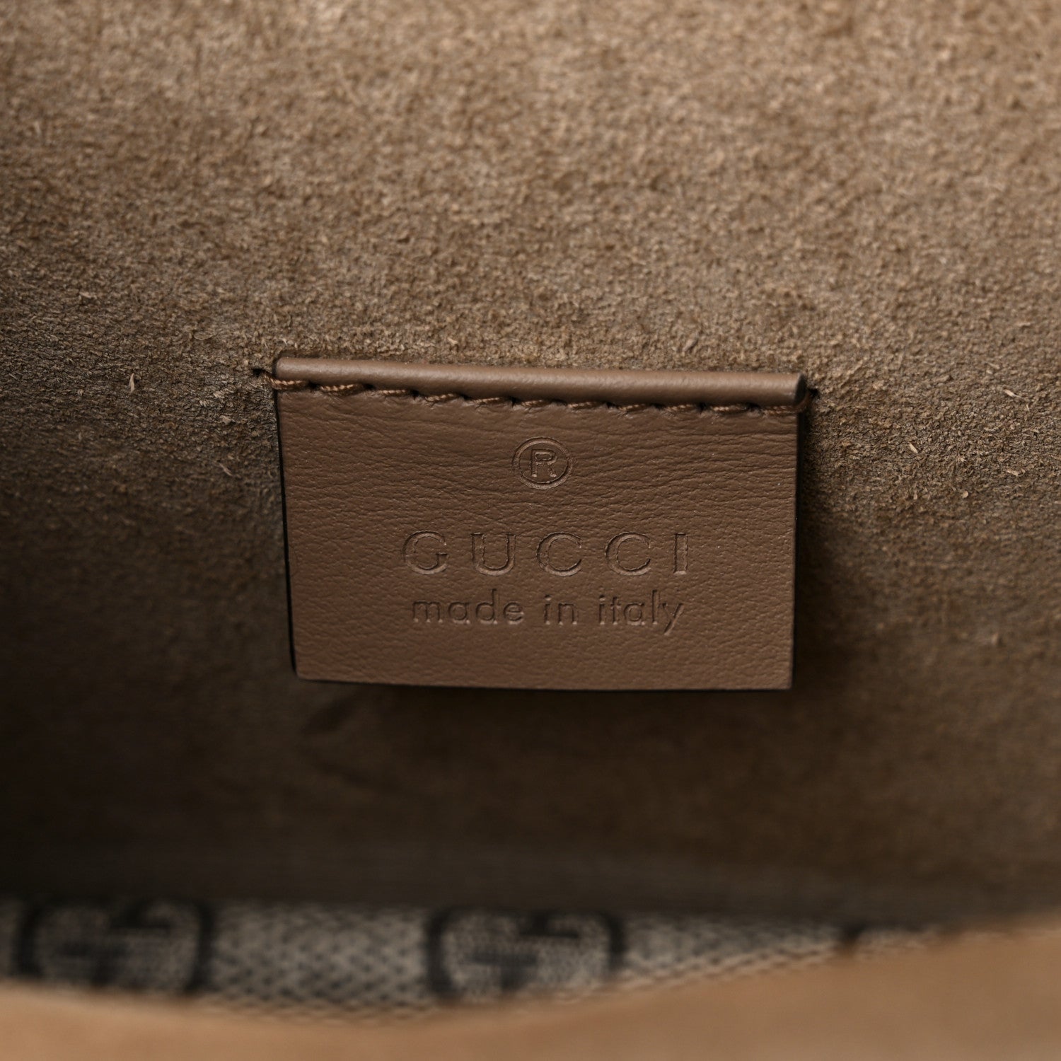 Gucci GG Supreme Monogram Suede Crystal Small Dionysus Shoulder Bag Beige Ebony Taupe 6 of 10