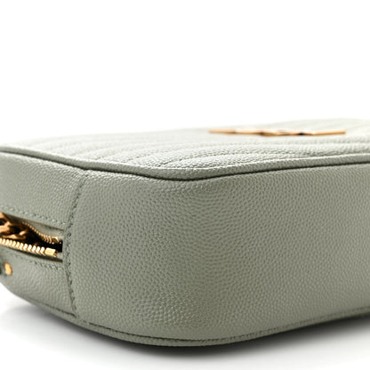 Saint Laurent Grain De Poudre Matelasse Monogram Mini Lou Camera Bag Light Sage 9 of 10