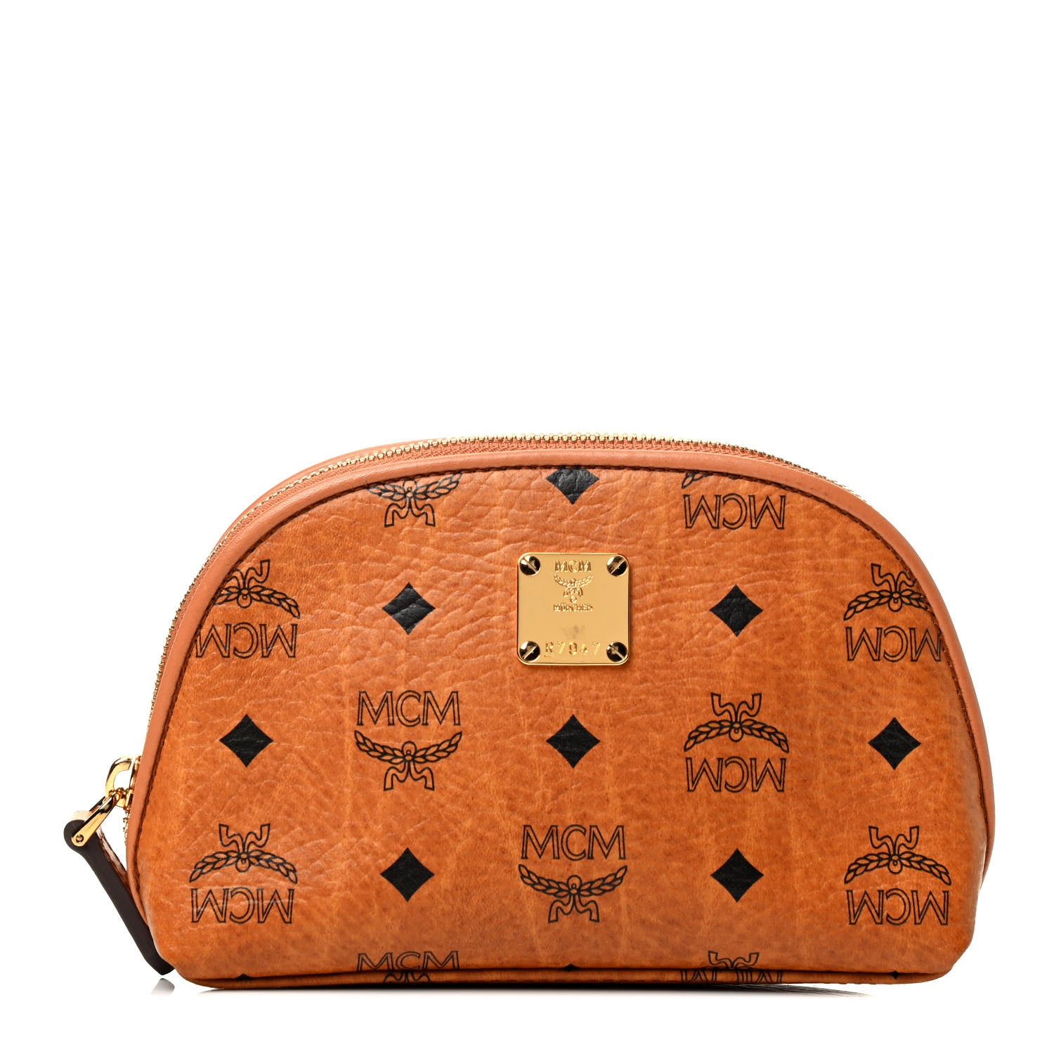 MCM Visetos Heritage Medium Cosmetic Pouch Cognac 2 of 8