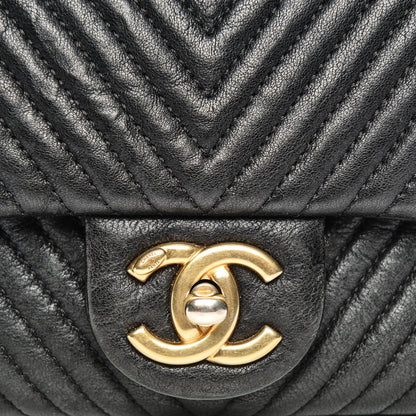 Chanel Calfskin Surpique Chevron Small Flap Black 9 of 10