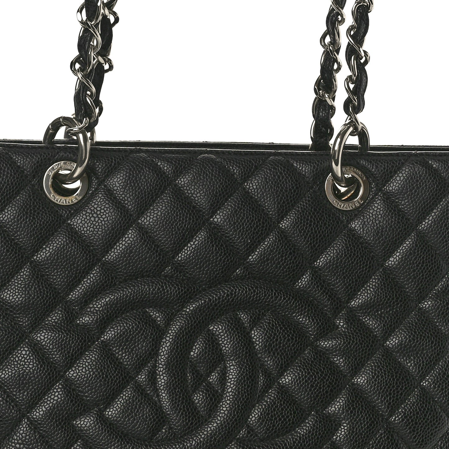 Caviar Quilted Grand Shopping Tote GST Black