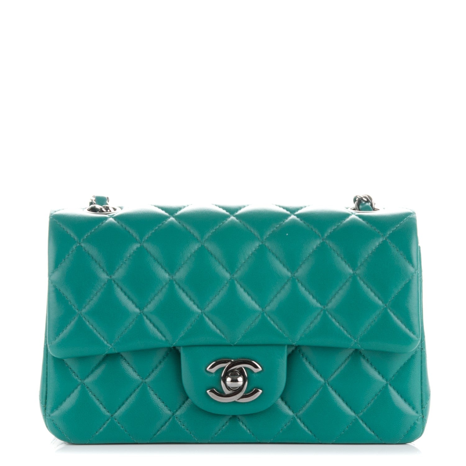 Chanel Lambskin Quilted Mini Rectangular Flap Green 1 of 7