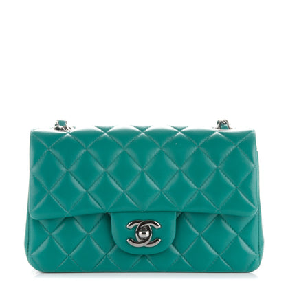 Chanel Lambskin Quilted Mini Rectangular Flap Green 1 of 7