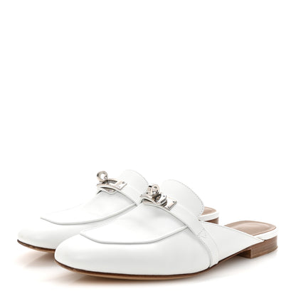 Hermes Calfskin Oz Mules 37.5 White 4 of 10