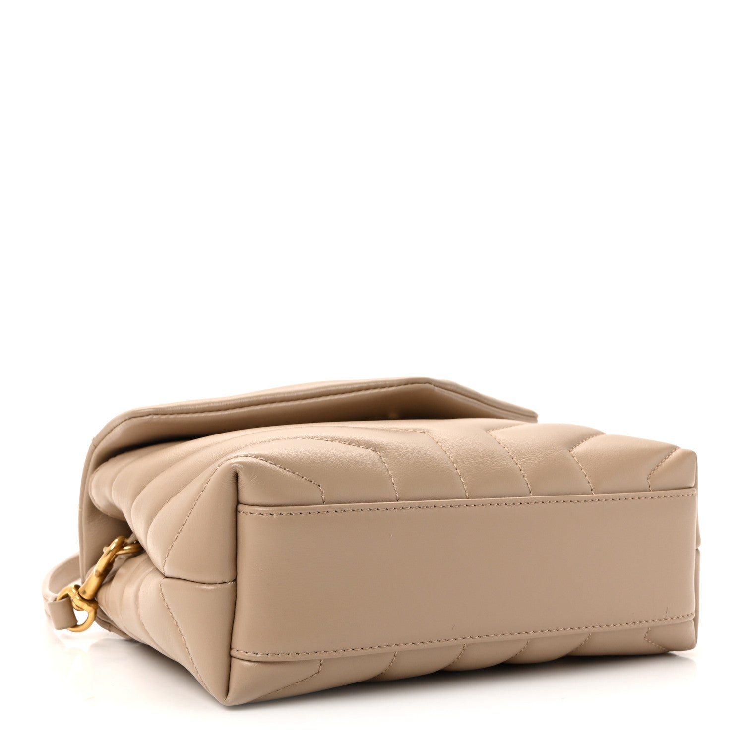 Saint Laurent Calfskin Y Quilted Monogram Toy Loulou Crossbody Bag Dark Beige 4 of 10