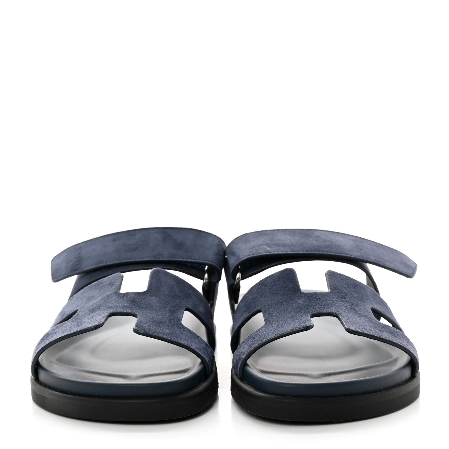 Hermes Suede Goatskin Womens Chypre Sandals 38.5 Bleu Celeste 2 of 10