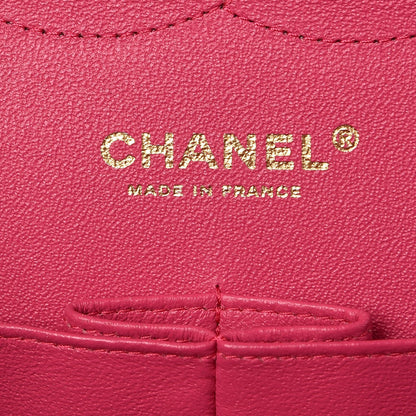 Chanel Lambskin Quilted Jumbo Double Flap Fuchsia 7 of 9