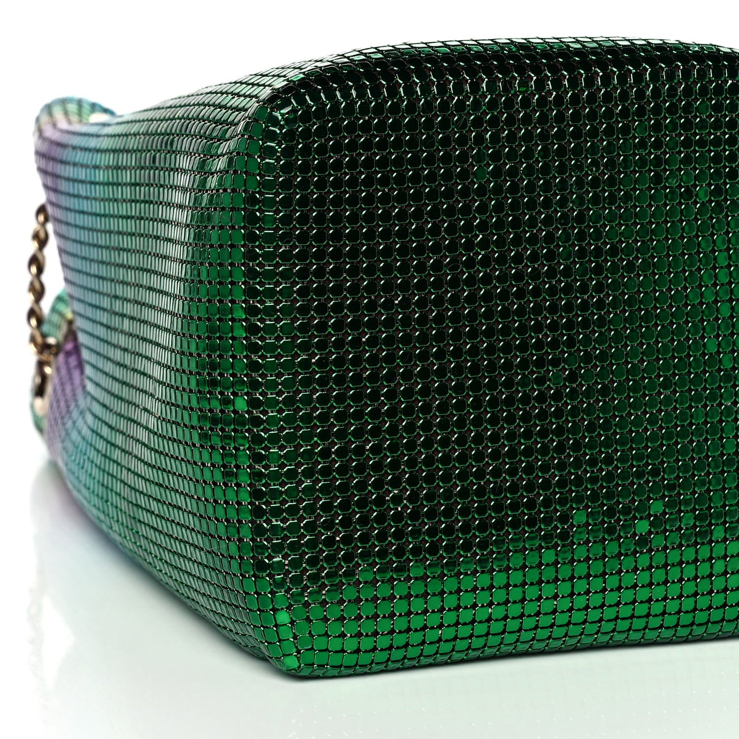 Faded Metallic Mesh Mini Bucket Bag Multicolor