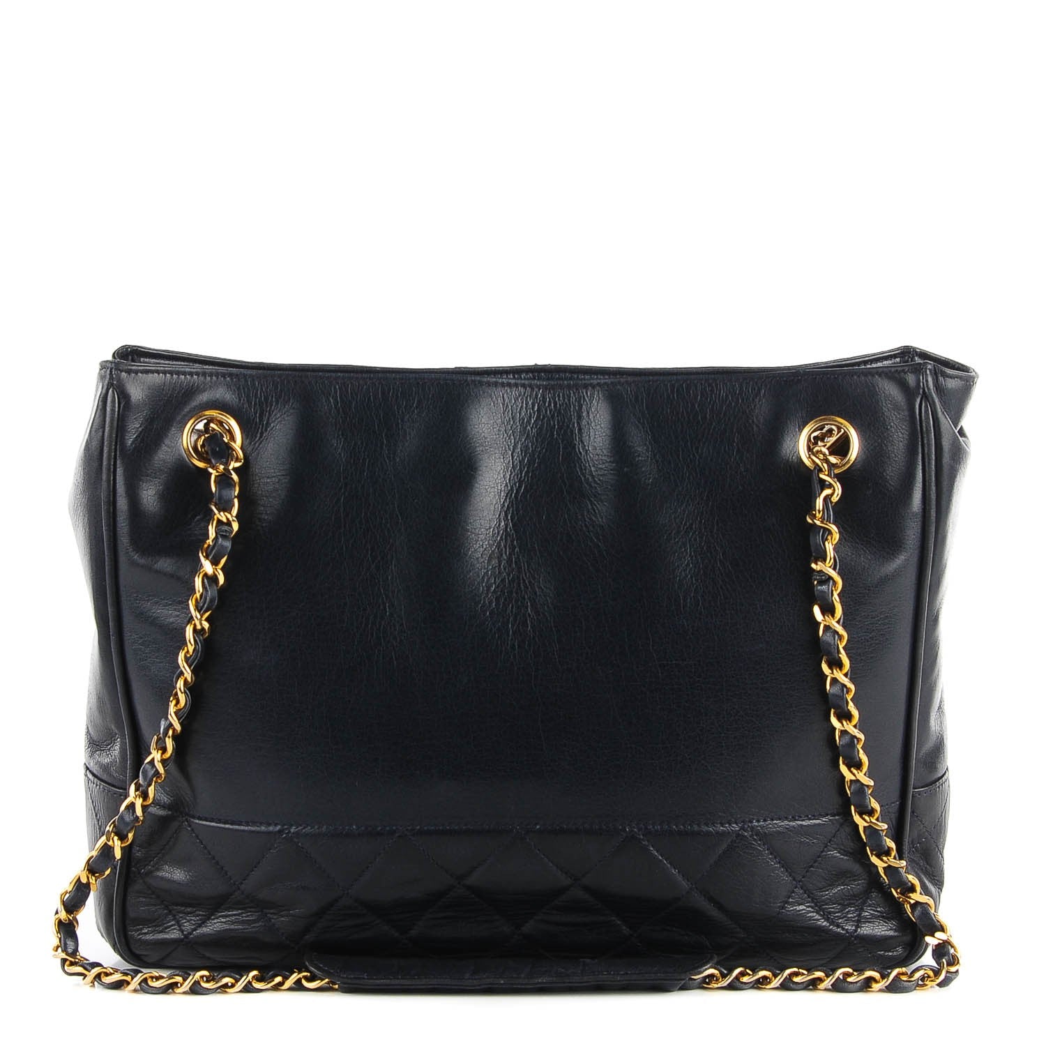 Chanel Lambskin Shoulder Bag Navy 1 of 7