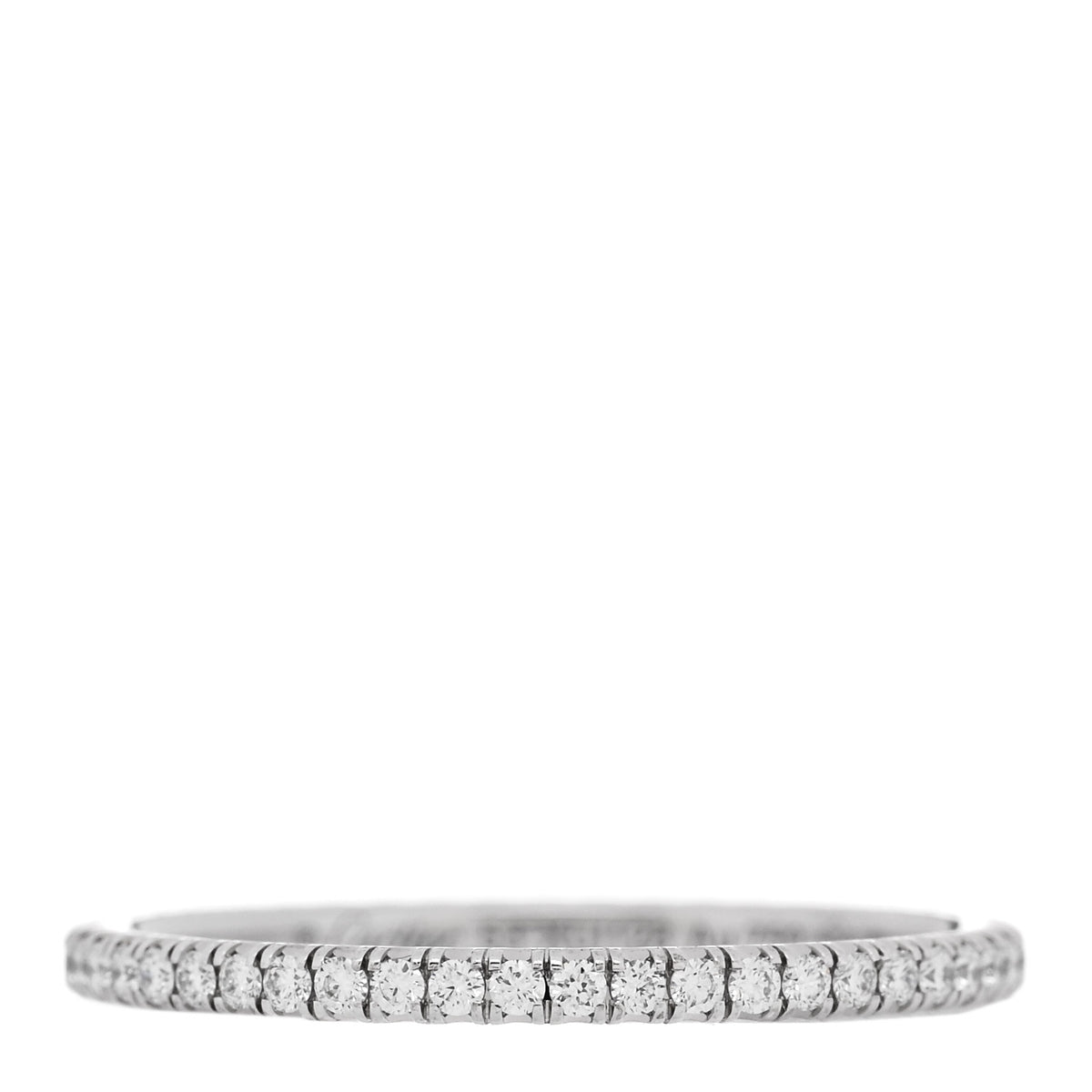 Cartier 18K White Gold Diamond 1.5mm Etincelle de Cartier Wedding Band Ring 53 6.5 1 of 5